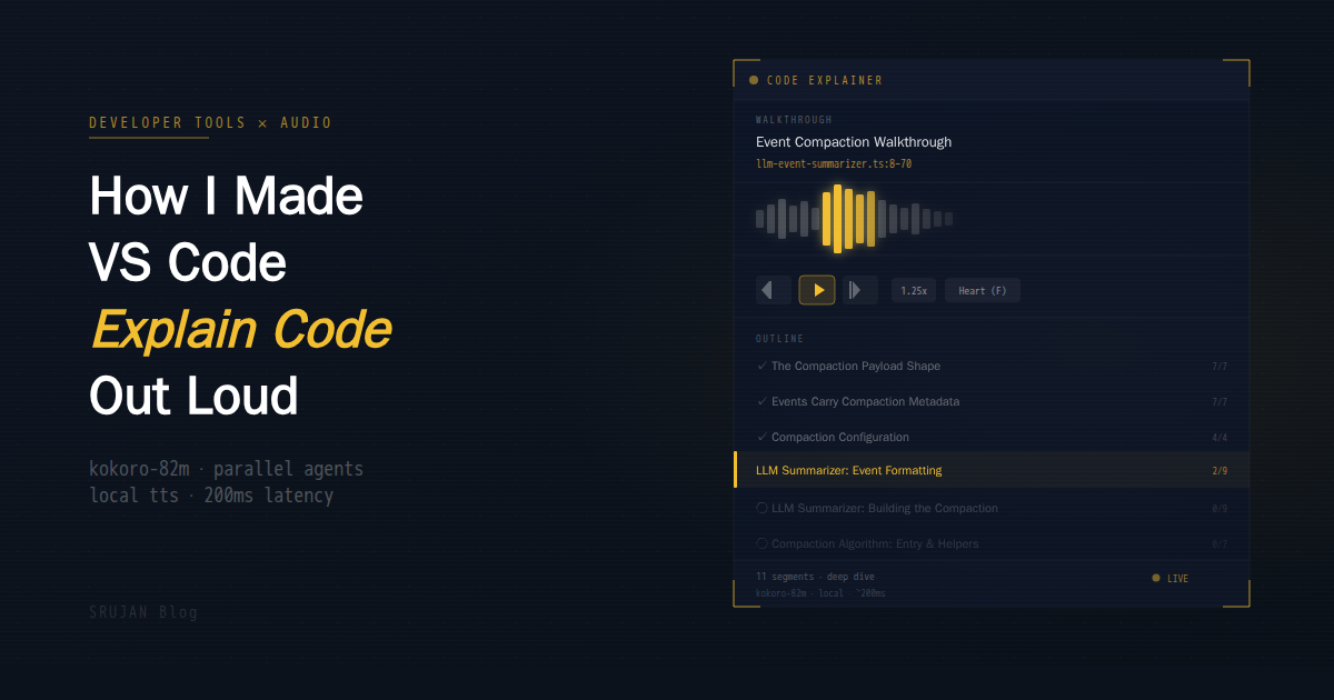 I Made Code How I Made VS Code Explain Code Out Loud | Srujan Gurram